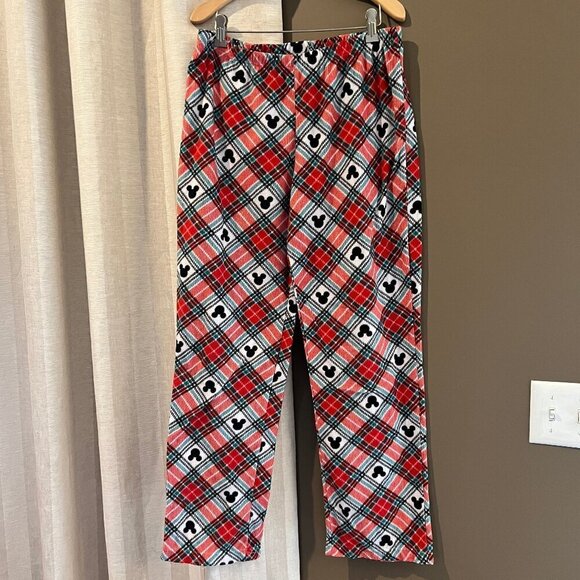 Other - Disney Mickey Mouse Plaid Fleece Pajama Pants, Size Medium